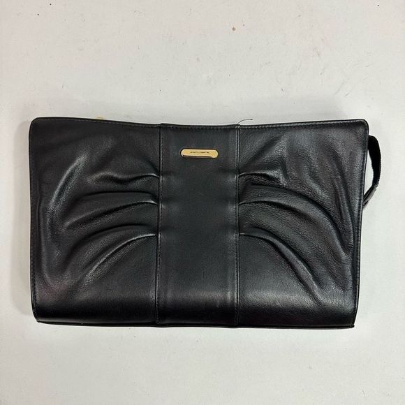 Pierre Cardin Handbags - Vintage Pierre Cardin Black Leather Clutch